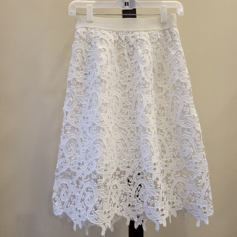 Ann Taylor White  Lace Skirt
